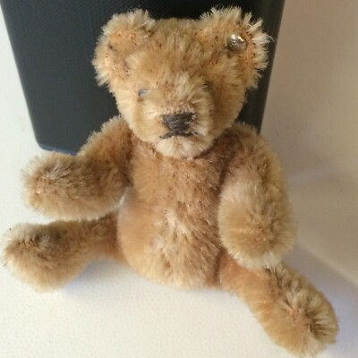 Miniature Ours Steiff Teddy Vintage 1970 - 7,5 Cm - Beige Roux - Occasion
