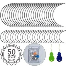 50 PCS Curved Needles Curved Sewing Needles for Leather Projects Carpet or Canv