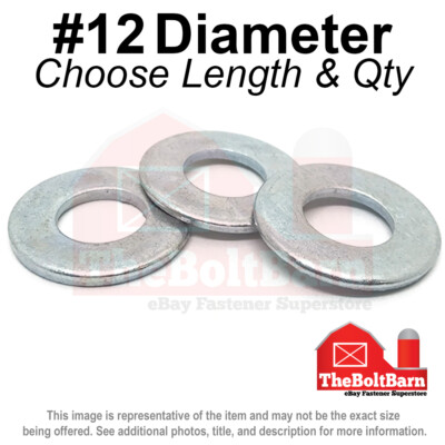 #ad #12 SAE Flat Washers Low Carbon Steel Zinc Plated Pick Quantity $61.51