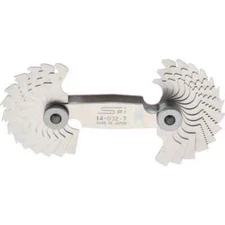 SPI 14-032-7 Stainless Steel Screw Pitch Gage: 28-Leaf, 0.5-6mm Pitch, 4-56 TPI