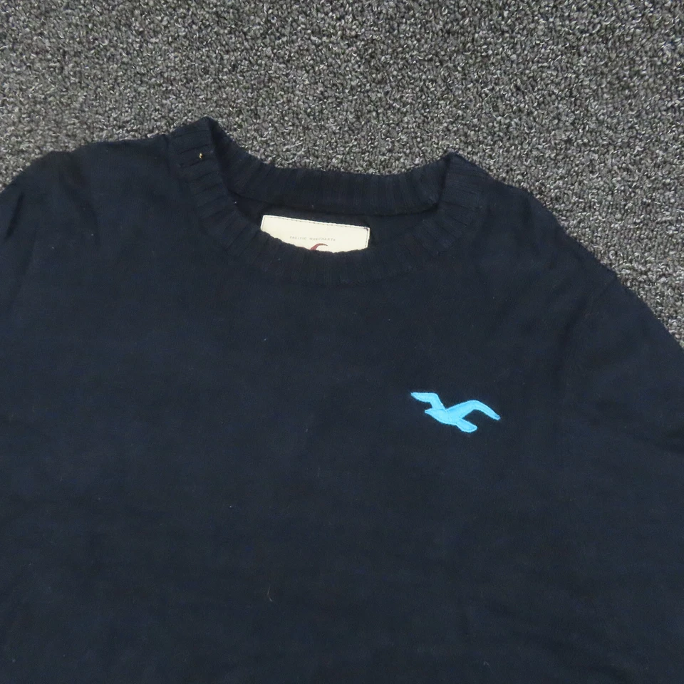 Camisa Hollister Juvenil XL Extra Grande Azul Marino Manga Larga Bordado Logo Niños Foto 2 de 4
