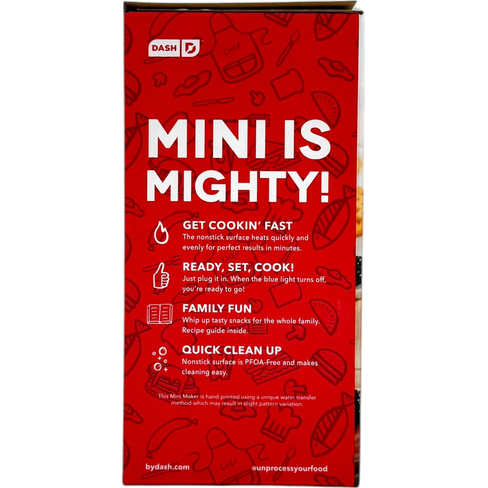 Dash Mini Heart Waffle Maker Red 4" Nonstick 350W Easy Clean Compact Appliance