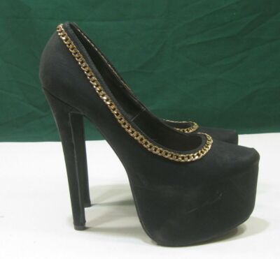 Black 6.5''Stiletto High Heel 2.5''Hidden Platform Shoes Women Size  8.5