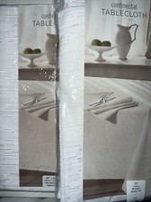 Bardwil Continental Collection 70" Round or 84" Rectangle White Tablecloth