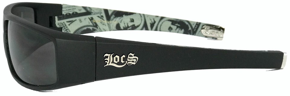 Plastic Frame Outdoor Sunglasses Locs Men's LC21 Cholo Biker Sunglasses - Matte Black Frame, Black Lens Locs Mens Cholo Biker Sunglasses - Matte Black Lc21 Blue