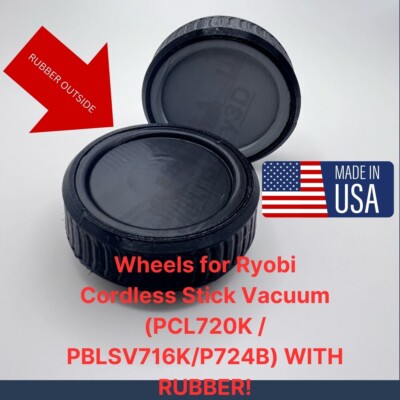 Replacement Wheel for Ryobi Cordless Stick Vacuum (PCL720K / PBLSV716K / P724B)