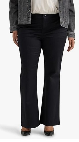 NWT Plus Lee Black Wrinkle Free straight mid rise boot cut pants - Size 28 Plus