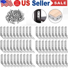 Lot L-Shaped Bracket Corner Brace Silver Stai...