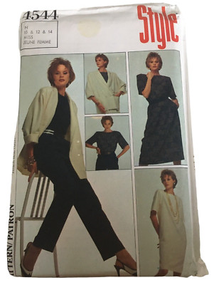 Style Sewing Pattern 4544 Misses Jacket Pullover Dress Top Skirt Pant 10-14 UC