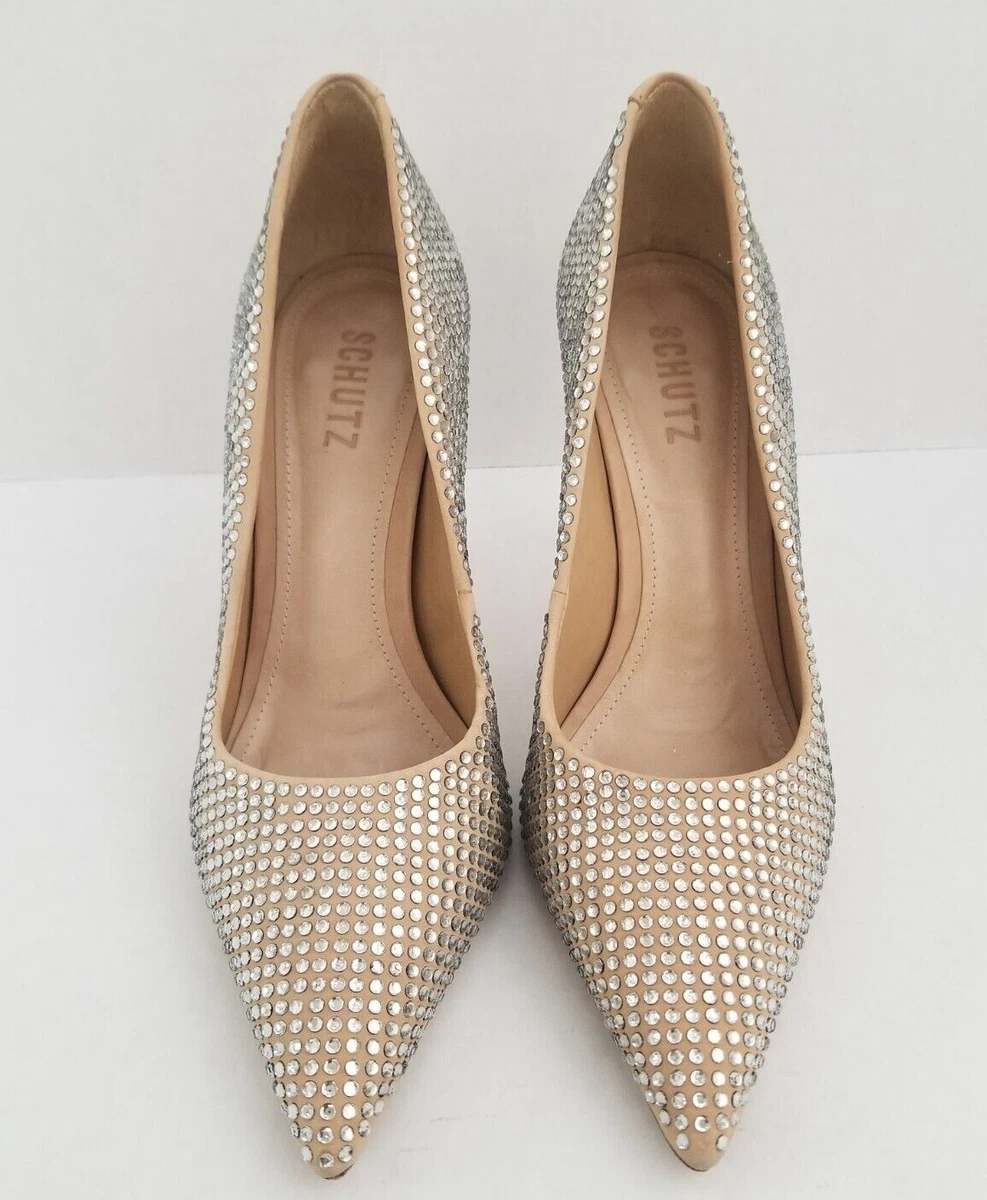 Schutz ayanne jeweled suede stilettos sale
