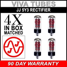 JJ Electronic Matched Quad (4) 5Y3 Rectifier Vacuum Tubes - Brand New