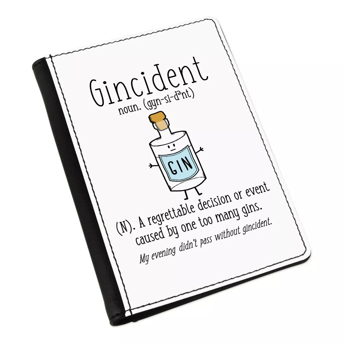 Gincident Definition Passport Holder Cover Wallet Funny Gin