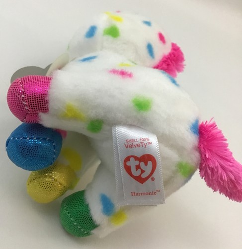 Ty Beanie Boos Harmonie The Unicorn Peluche 7” Rosa Scintillante Occhi VelveTy Etichette - Foto 10 di 10
