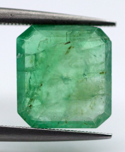 Square Cut 9 mm 3.58 Ct 100% Natural Loose Emerald Panna Certified Gemstone - Picture 4 of 8