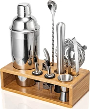 Cocktail Shaker Set, Mixology Bartender Kit 10-Piece Bar Tool Set with Stylish B