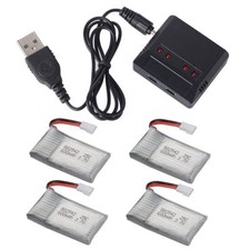 4pcs 3.7V 600mAh Battery  USB Charger For Syma X5C X5A-1 X5SW /UDI U45W RC Done