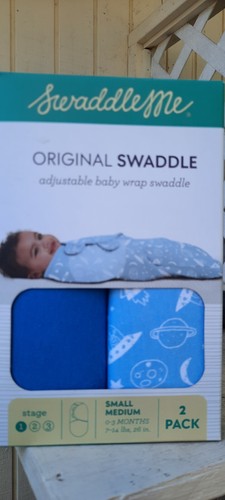 SwaddleMe Original Swaddle – Size Small/Medium, 0-3 Months, 2-Pack (Galaxy) NEW - 第 1/2 張圖片