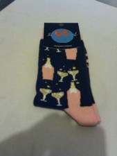 Skarpetki -Jedna para Rozmiar Damskie rozm. 3 - 5 Szampan i kieliszki - Ślubna Wieczór Wielkopolski