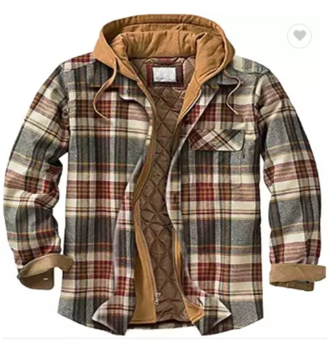 Men Plaid Work Jacket Lumberjack Hooded Flannel Shirt Sherpa Warm Hoodie New - Picture 73 of 76