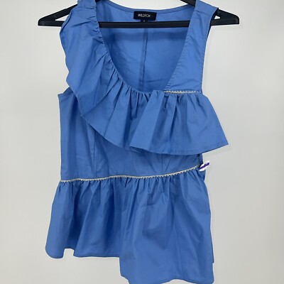 Women s Size Small Wilcox Laurent Ruffle Blouse In Blue