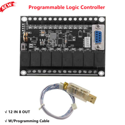 JLING FX1N-20MR PLC Board Programmable Logic Controller IO 12 IN 8 OUT W/ Cable