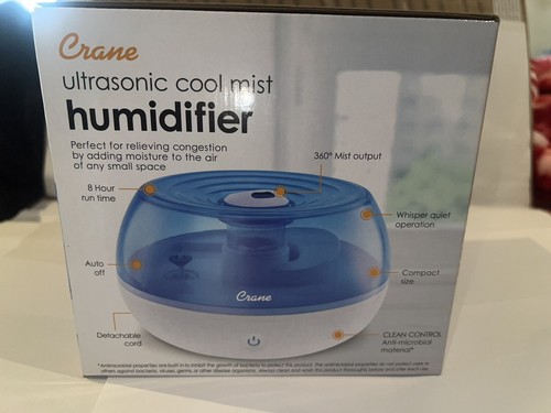 Crane EE-5951 0.2 Gal. Ultrasonic Cool Mist Humidifier - Blue and White - Picture 5 of 13