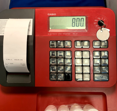 Casio SE-G1 Electronic Cash Register Red Has Power. Selling