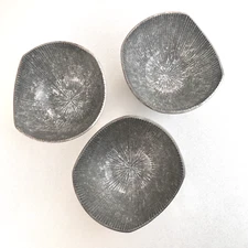 Simply Designz Set Of 3 Small Nut Dip Serving Bowls 5” Silver & Clear Color