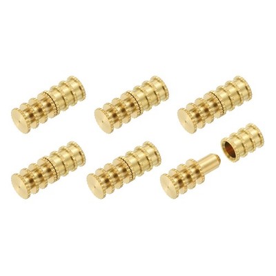 6 Pcs 7.5x7.5x20mm Brass Table Leaf Dowel Pin Table Top Leaf Alignment Pins