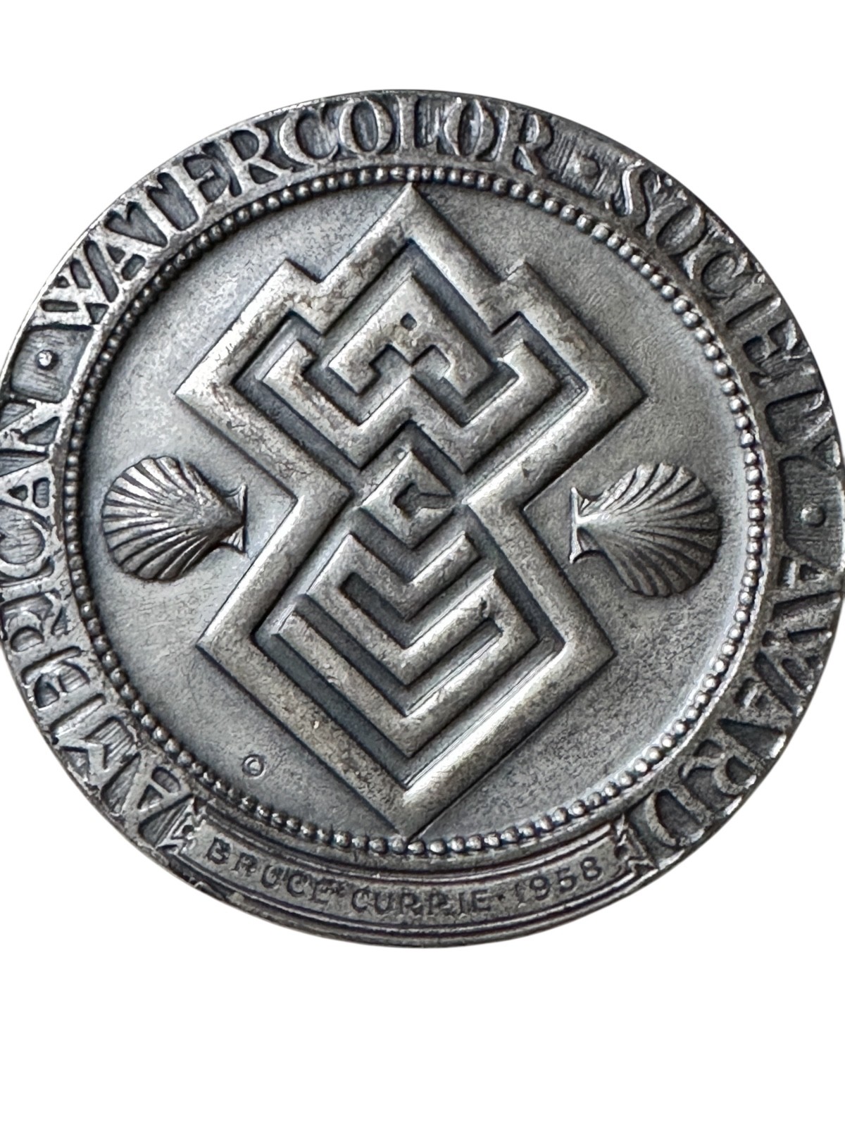 AMERICAN WATERCOLOR SOCIETY AWARD SILVER MEDAL MEDALLION ART CO NY GEORG LOBER