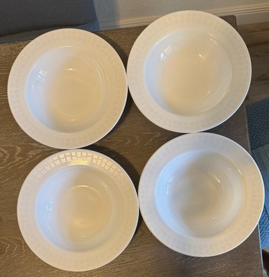 4 Individual Dinner/Pasta Bowl Precious Colours White Diamond by Corning Corelle