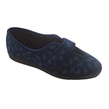 Sleepers Womens/Ladies Ivy Floral V Throat Touch Fastening Slippers DF542 