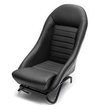 Brand New Classic Mini 1959-2000 RH Black Leather Bucket Seats With Frames