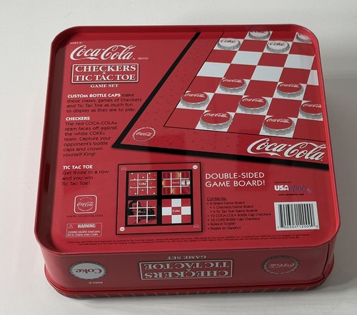 Coca Cola Checkers & Tic Tac Toe Game Double Sided Game Board Custom Bottle Caps - Picture 6 of 6