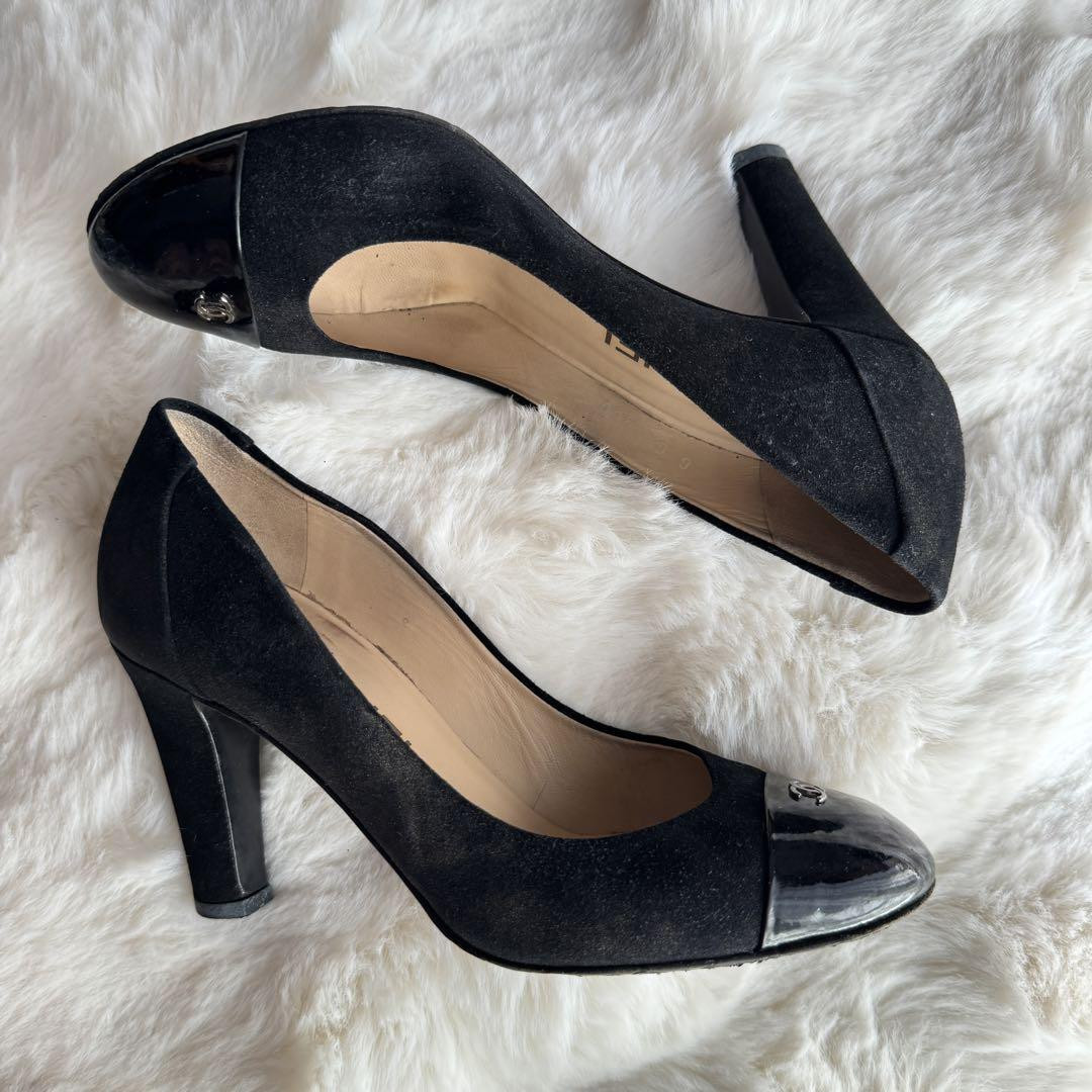 Chanel Pumps Shoes Coco Mark Suede Black Size 35 US About 5 For Women thumbnail 5