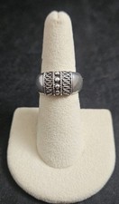Vintage Sterling Silver Domed Tribal Beaded Band Ring 5 Grams Size 7