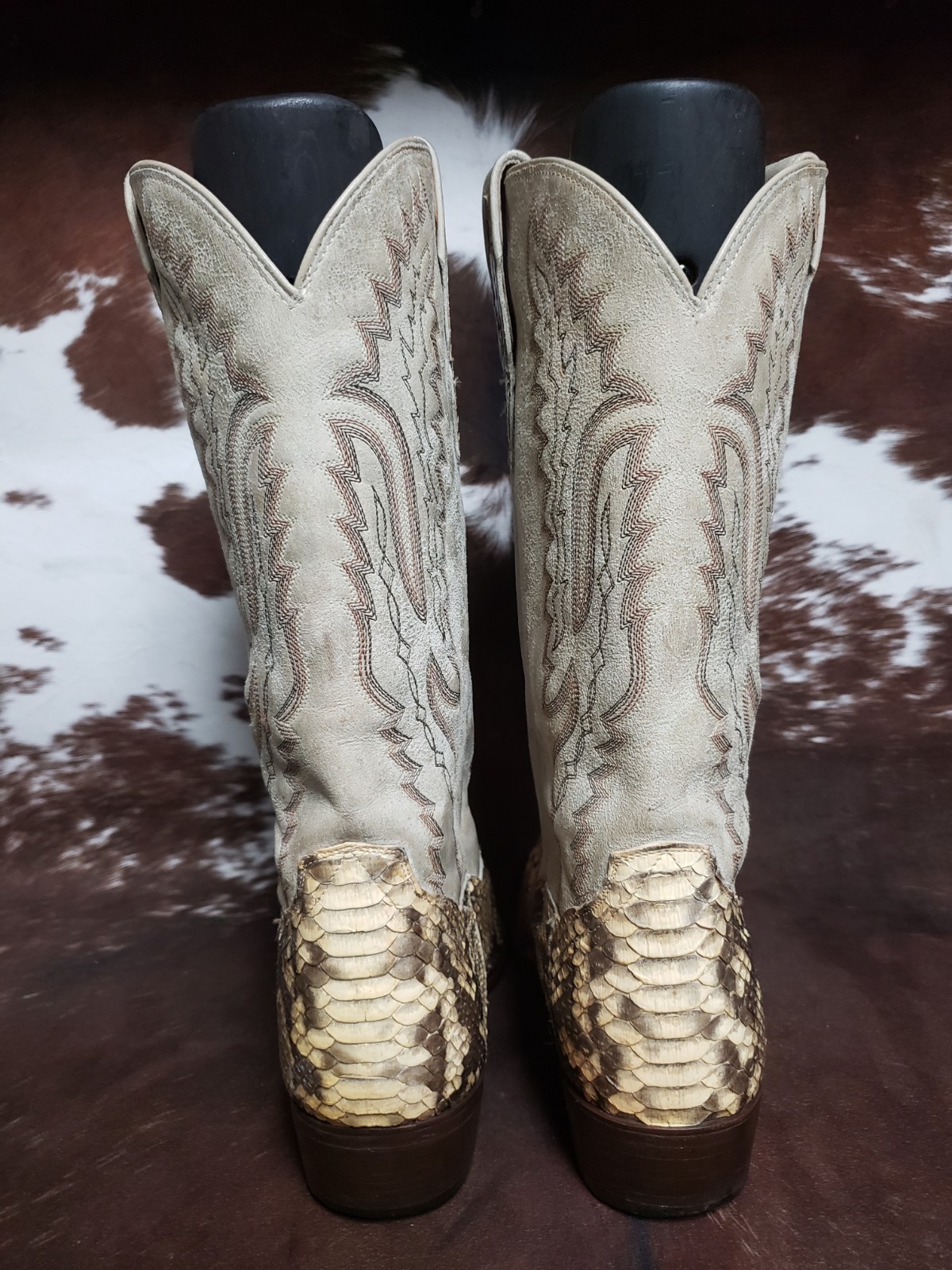 Dan Post Genuine Natural Python Snip Toe Western … - image 4