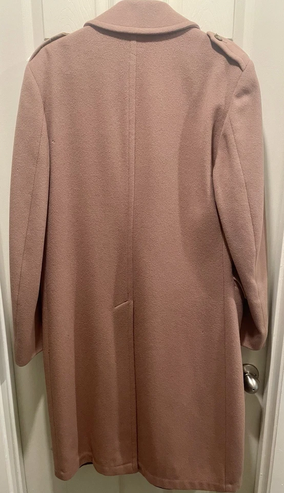 Abrigo largo vintage London Fog para hombre•40L beige camel correas de lana con pechos clásico Foto 2 de 4