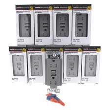Cooper TR7745GY Gray 15A Tamper Resistant Duplex Receptacles USB Charger 10pcs