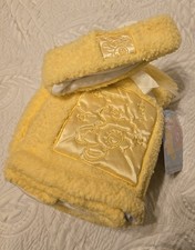 New Care Bears Baby Yellow Funshine Poodle Blanket and Hat Set 30  x 40  