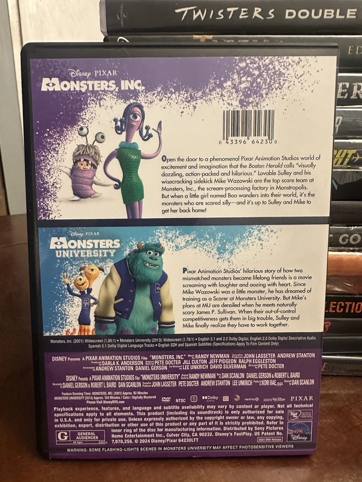 Monsters, Inc. (2001) / Monsters University (2013) (DVD) ⚠️OPEN BOX⚠️ - Image 2 of 2