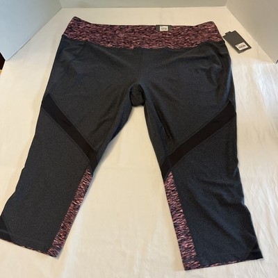 TEK GEAR Dry Tek  Mid Rise Mid Calf  Capri Size 2X Gray Multicolor Waist NWT