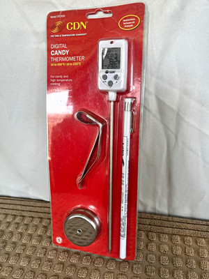 CDN DTC450 Digital Candy Thermometer, Thermocouple, White, Steel/Plastic