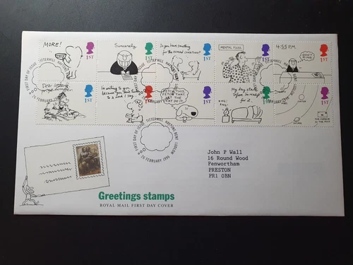 1996 UK GB FDC - Cartoons (Greetings) - Art on Stamps - Titterhill Special #3907