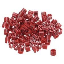 100 Pack Clothes Hanger Marker Number 33 Size Tag Fit 3.5mm Rod Red