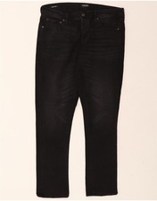 JACK  JONES Mens GLENN Slim Jeans W36 L32 Black Cotton LC08