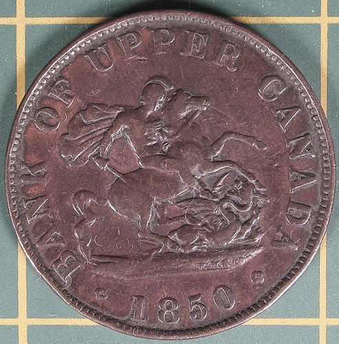 1850 Province of Canada Half Penny Token PC-5A