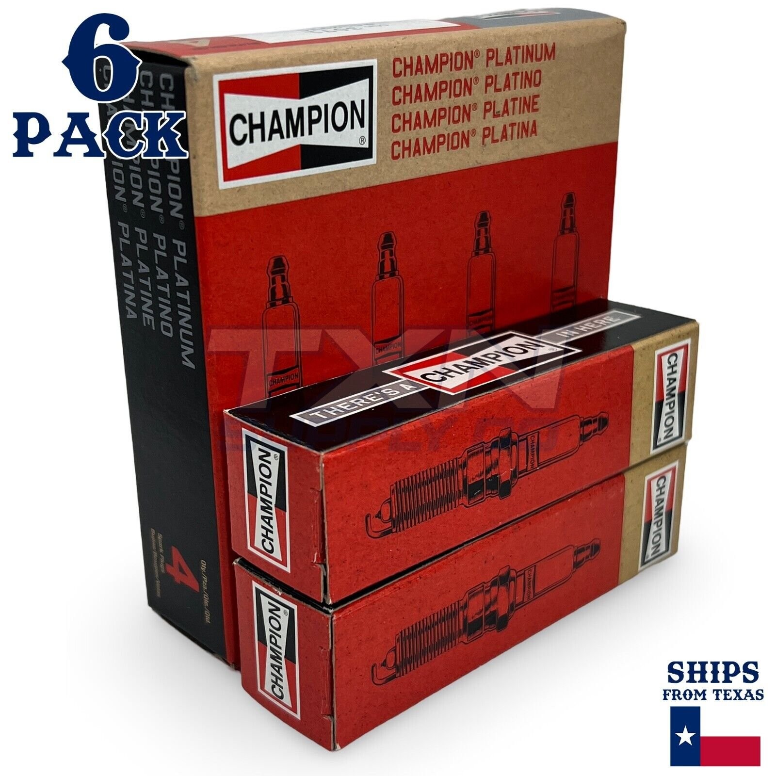 6 Pack Champion Spark Plug - For 2000-2006 Toyota Sienna 3.0L