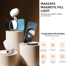 Magnetic Selfie Phone Light Magsafe 2900-7000K LED Clip Ring Fill Mirror