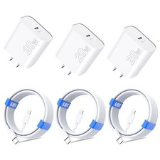 for iPhone 14 13 12 11 Charger Fast Charging MFi Certified , 3-Pack 20W PD USB